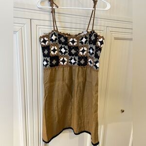 New with tags Zara mini dress with crochet granny squares